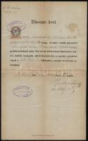 1885 Budapest, evangélikus szláv egyház gyülekezeti elbocsátó levele, aláírva, pecséttel, okmánybélyeggel