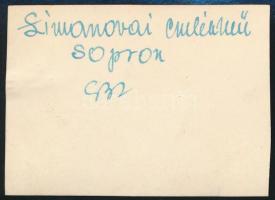 1932 Sopron, limanovai emlékmű, fotó, hátulján feliratozva, 5,5×7,5 cm