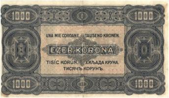 1923. 1000K "8 FILLÉR - NYOLC FILLÉR" felülnyomással, nyomdahely jelölés nélkül T:III 
Ad...