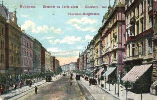 Budapest VI. Erzsébet és Teréz körút, villamos, Royal kávéház