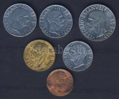Olaszország 1939-41. 5c, 10c, 20c, 50c (2x klf évszám), 1L T:2/3,3 ph