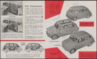 cca 1950-1960 Fiat 600, angol nyelvű autós prospektus