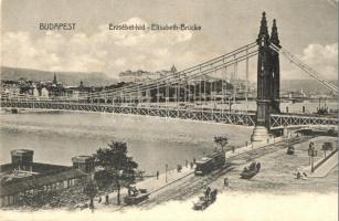 Budapest, Erzsébet híd, villamos, rakpart, Királyi vár (EK)