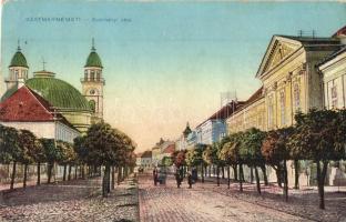 Szatmárnémeti, Szatmár, Satu Mare; Széchenyi utca, székesegyház / street view, cathedral (r)