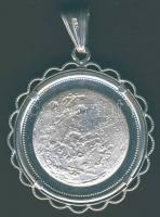 Modern "Apollo 14" emlékérem ezüst keretben medálként T:exPP