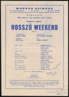1978 Karinthy Ferenc (1921-1992) aláírása a Madách színház Hosszú Weekend c. előadásának szórólapján