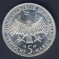 NSZK 1967. 5M Ag "Humboldt" T:BU