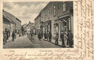 Léva, Levice; Kazinczy utca, üzletek / street, shops (EK)