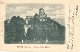 1899 Zboró, Zborov; várrom. Divald Adolf 24. / Schloss Ruine / castle ruins