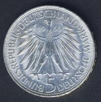 NSZK 1966. 5M Ag "Leibniz" T:BU