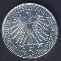 NSZK 1966. 5M Ag "Leibniz" T:BU