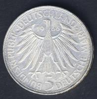 NSZK 1966. 5M Ag "Leibniz" T:BU