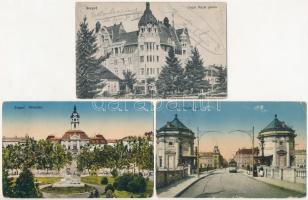 Szeged - 3 db régi képeslap / 3 pre-1945 postcards