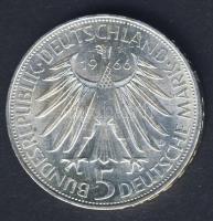 NSZK 1966. 5M Ag "Leibniz" T:BU