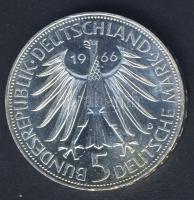 NSZK 1966. 5M Ag "Leibniz" T:BU
