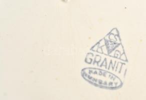 Gránit halas készlet, 6+1 tál, jelzett, hibátlanok, d: 20 és 28 cm