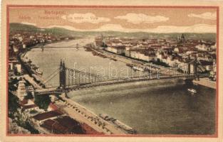 Budapest, látkép, Erzsébet híd - képeslapfüzetből (EK)