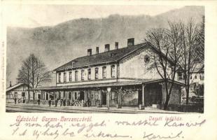 1904 Garamberzence, Hronská Breznica; vasútállomás, indóház. Ifj. Czideik Ferencz kiadása / Bahnhof / railway station