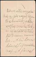 1882 Hegedűs Sándor (1847-1906) közgazdász, miniszter, író saját kézzel írt, kissé zilált levele feleségének Jókay Jolánnak 3 beírt oldal