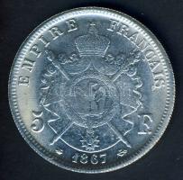 Franciaország 1867. 5Fr érdekes Ffm privát utánveret! T:1/2