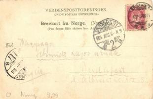 1904 Oslo, Christiania; Nationalteatret / National Theater, man on bicycle (EK)