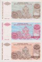 Horvátország / Krajna Szerb Köztársaság 1993. 100.000D + 500.000D + 10.000.000.000D + 50.000.000.000...