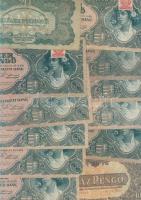146 db vegyes magyar papírpénz pengő, infla + 13db külföldi T:I,II,III,IV (kevés)