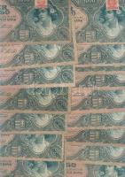 146 db vegyes magyar papírpénz pengő, infla + 13db külföldi T:I,II,III,IV (kevés)