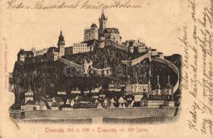 1901 Trencsén, Trencín; a vár 200 évvel ezelőtt / castle 200 years ago (kis szakadás / small tear)