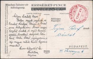 cca 1920-1940 János-vitéz motívumos Erzsébet-Pince söröző sör reklámos képeslapja, 10x15 cm