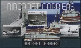 Aircraft Carriers minisheet + block, Repülőgép anyahajók kisív + blokk