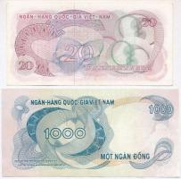 Dél-Vietnam 1969. 20D + 1972. 1000D T:II,II- kis szakadás
South Vietnam 1969. 20 Dong + 1972. 1000 ...