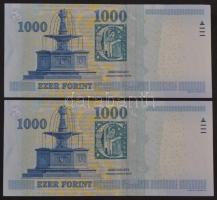 2010. 1000Ft "DD" (2x) sorszámkövetők T:I