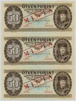 1989. 50Ft piros "MINTA" felülnyomással és perforációval (7x) sorszámkövetők "D273 00...