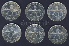 1994. 200Ft Ag "Deák" (6x) T:BU,2