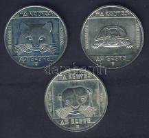 1985. 100Ft 3klf db "Természetvédelem-vadmacska, mocsári teknős, vidra" T:BU