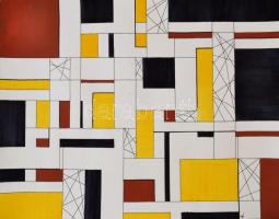 Kun Sarolta (1990- ): Geometria. Akvarell-tus, papír, jelzett, feltekerve, 50×40 cm