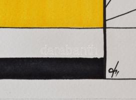 Kun Sarolta (1990- ): Geometria. Akvarell-tus, papír, jelzett, feltekerve, 50×40 cm