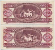 1989. 100Ft piros "MINTA" felülnyomással és perforációval (2x), sorszámkövetők "B000 ...