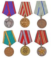 Szovjetunió 6db-os szovjet kitüntetés tétel érdekesebb darabokkal, közte 1944-1980. Moszkva Védelméért emlékérem; 1956-1991. Szűzföldek Fejlesztéséért Érem T:1-,2 Soviet Union 6pcs of diff Soviet medals, including 1944-1980. For the Defence of Moscow; 1956-1991. Medal For the Development of Virgin Lands C:AU,XF