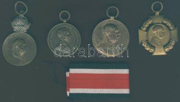 Ausztria 4klf katonai kitüntetés, benne jobbakkal + szalag T:2,3