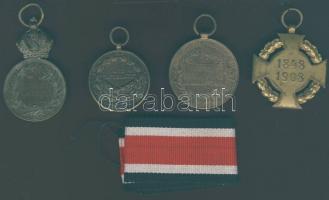 Ausztria 4klf katonai kitüntetés, benne jobbakkal + szalag T:2,3