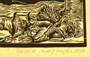 Révész Napsugár (1944- ): Kiválasztott (illusztráció). Fametszet, papír, jelzett, 19,5×17 cm