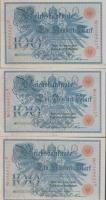 Német Birodalom/Császárság 1908. 100M (3x) egymásutáni sorszámmal T:I