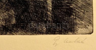 Gy. Molnár István (1933-2010): MSZMP agrárprogramját vitatják. Rézkarc, papír, jelzett, 19×29 cm