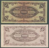 1945. 10.000P bélyeggel + 1946. 10.000B.-pengő T:I