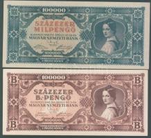 1946. 100.00Milpengő + 100.000B.-pengő T:I
