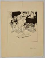 Franz von Bayros (1866-1924): Viola de Gamba. a Der Toilettentisch mappából Klisé, papír, kis szakadással, jelzés nélkül, 12,5x12,5 cm