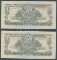1944. 50P "V.H." (2x) egymásutáni sorszámokkal T:I
