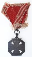 1916. Károly-csapatkereszt cink kitüntetés mellszalagon T:2- mellszalag erősen sérült  Hungary 1916. Charles Troop Cross Zn decoration on ribbon C:VF ribbon badly damaged NMK 295.
